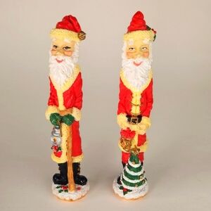 Retro Resin Santa set of 2 Santas